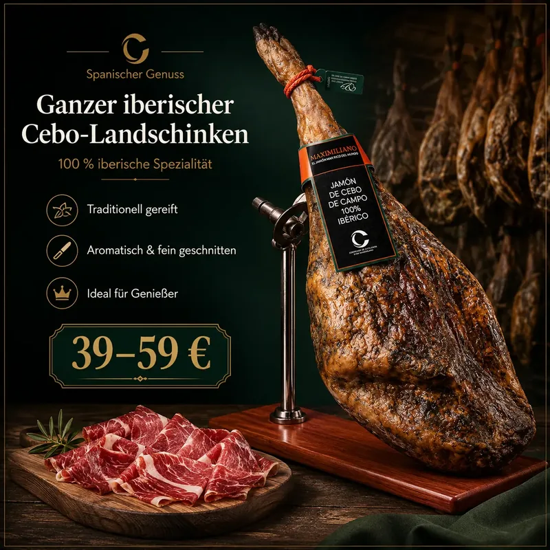 Ganzer iberischer Cebo-Landschinken – 2 ganze Schinken