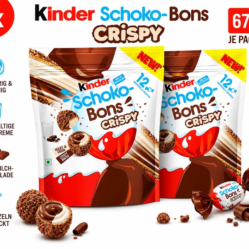 Kinder Schoko-Bons Crispy – 2 × 67,2 g